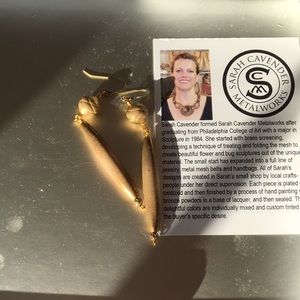 Sarah Cavender artist-made golden earrings